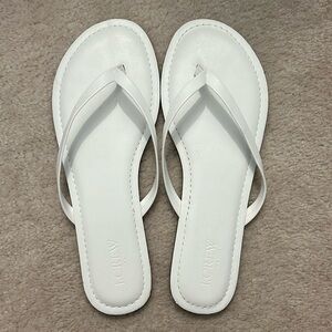 Jcrew never worn white flip flops